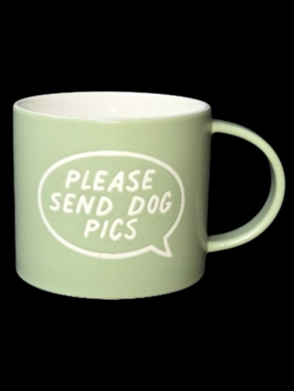 Green Dog Lover "Please Send Dog Pics" Coffee Mug